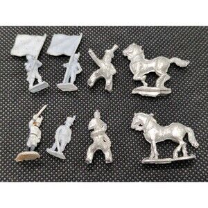 (8) Napoleonic Command Metal Miniatures